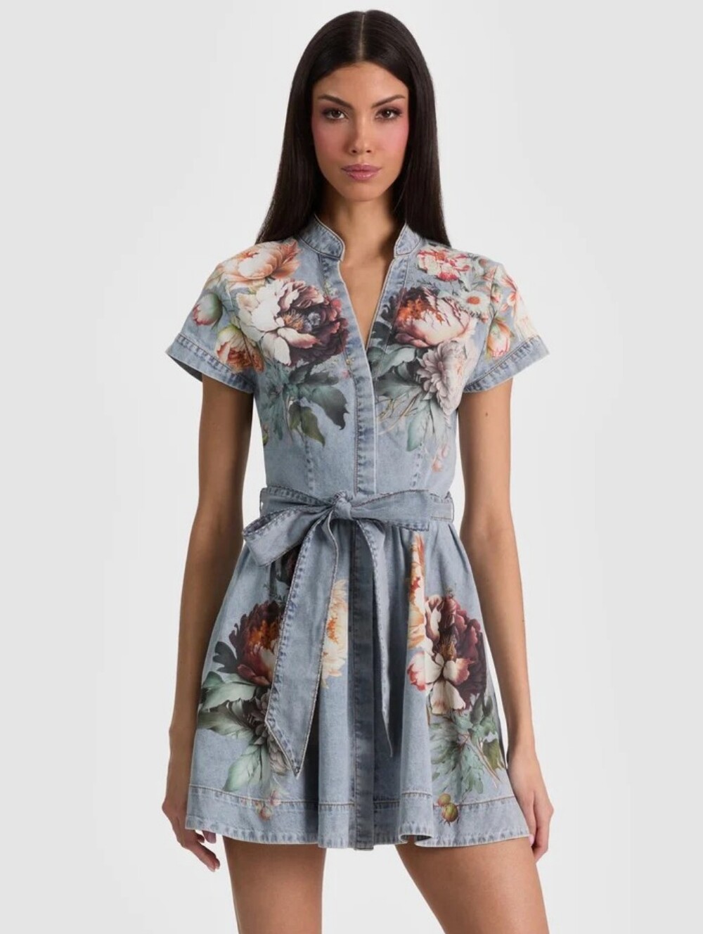 Alice + Olivia LUCY MINI DENIM SHIRT DRESS - Picture 4 of 16
